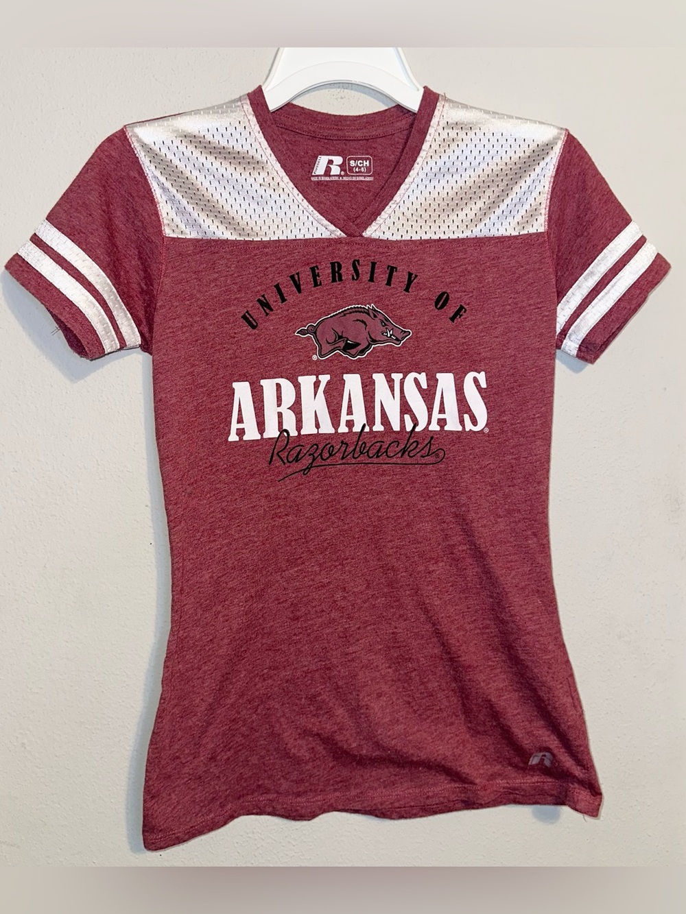 Russel Heathered Maroon Arkansas Razorbacks Shirt